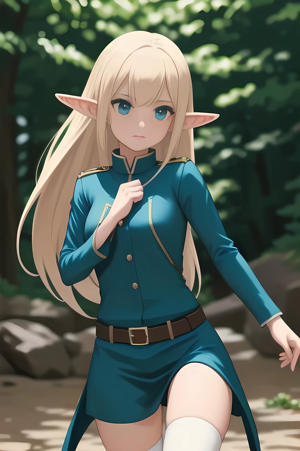 Elf in tight combat uniform