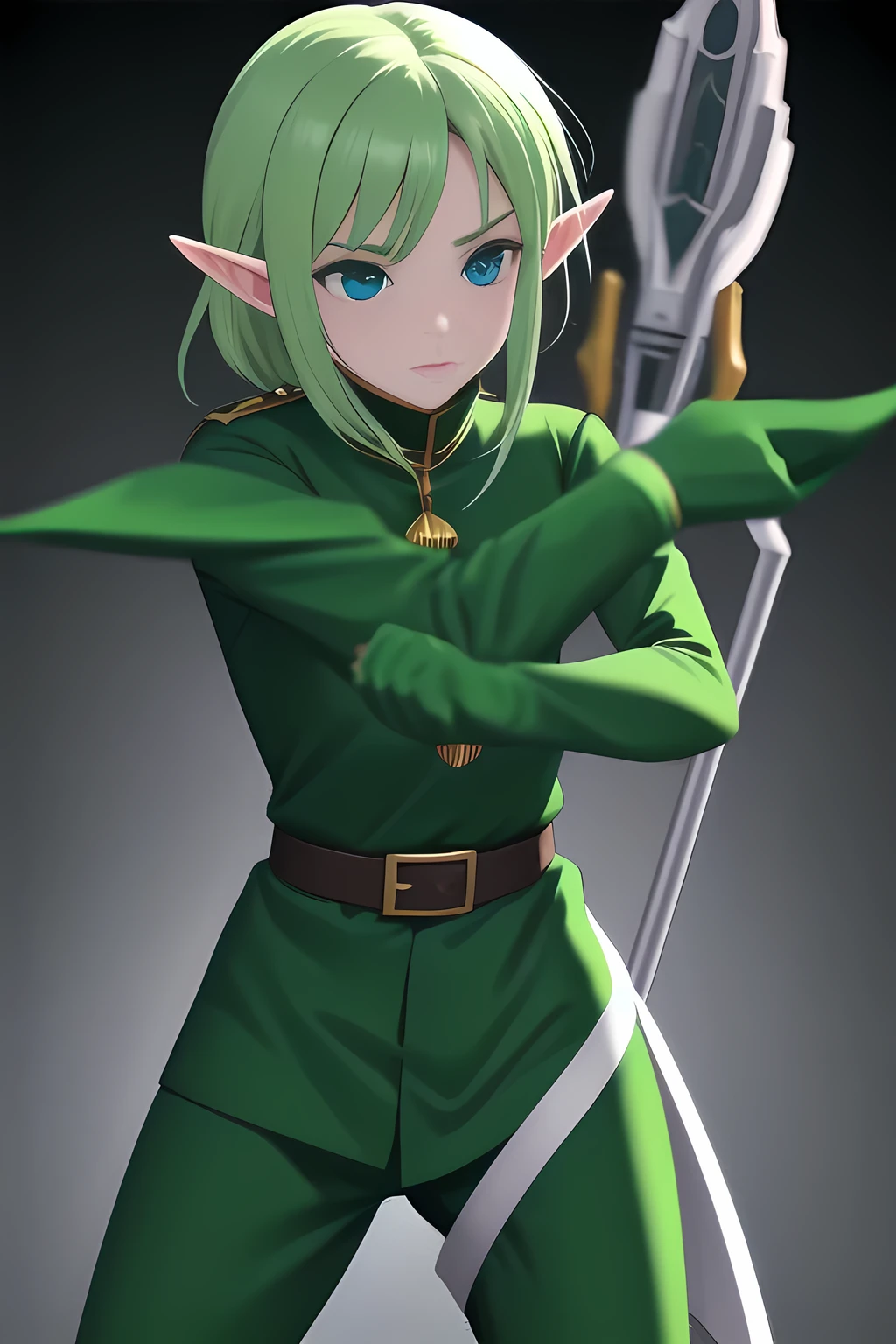 Elf in tight combat uniform