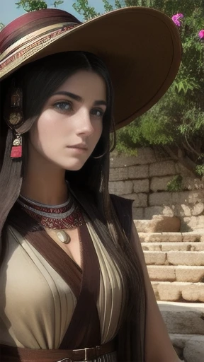 a young sorcerer Judaean woman focus on the face.