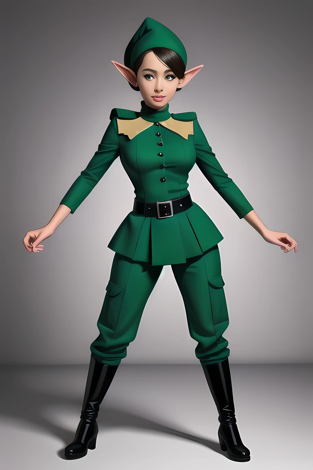 Elf in tight combat uniform