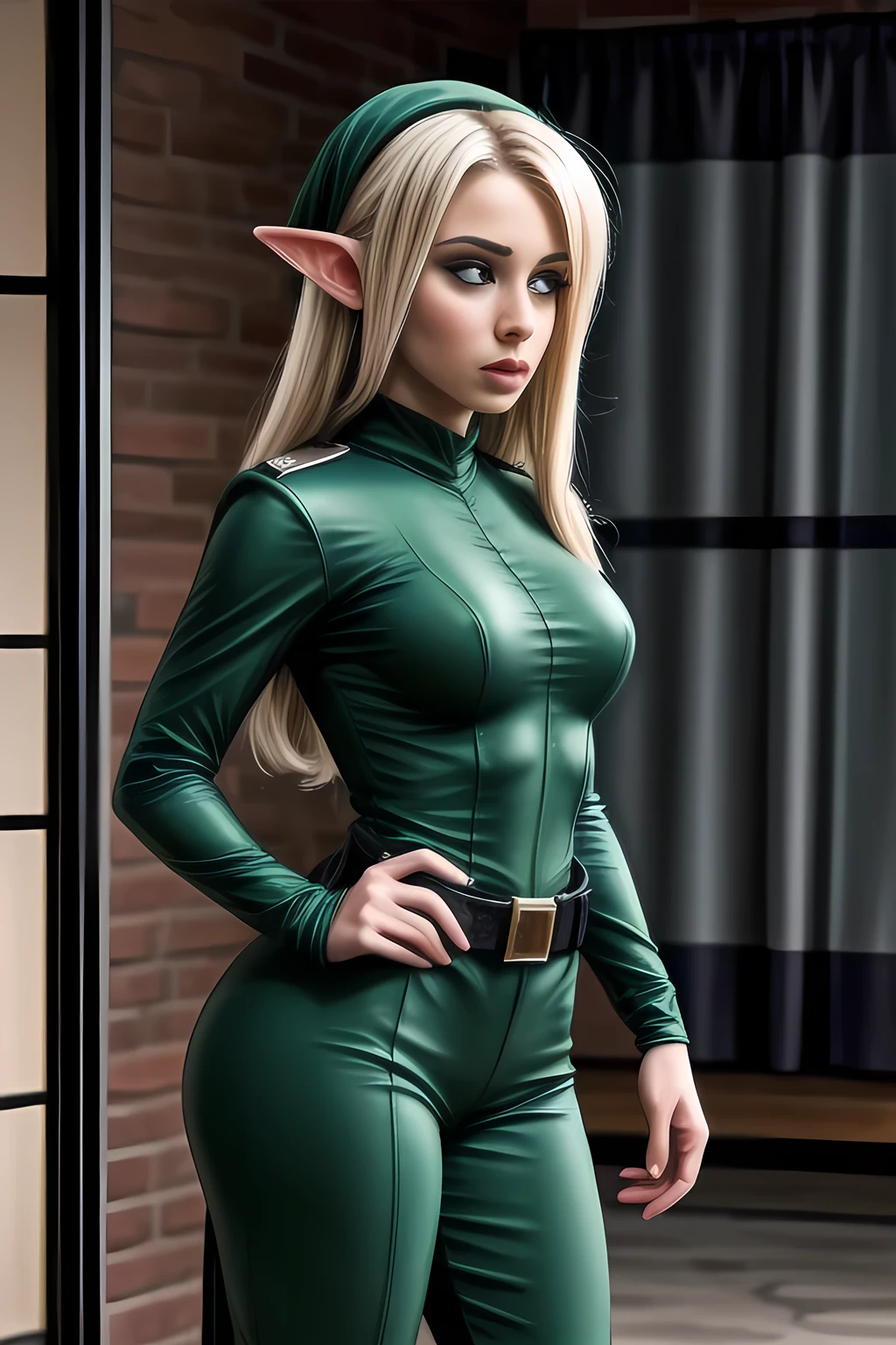 Elf in tight combat uniform