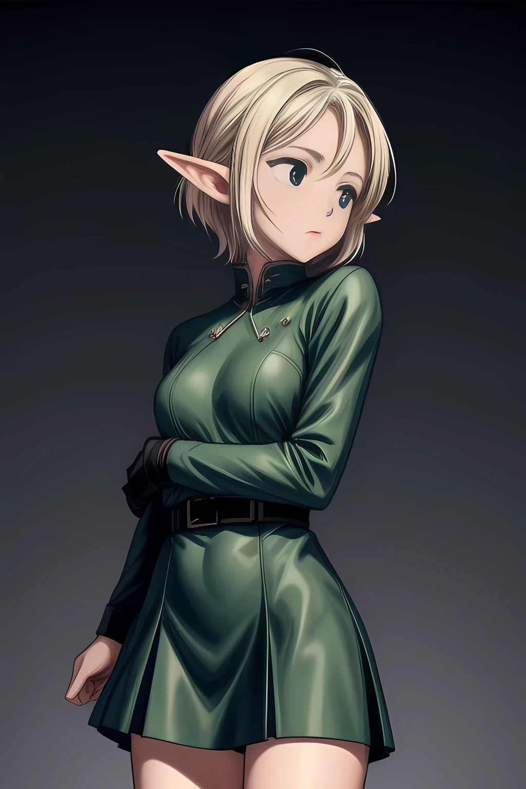 Elf in tight combat uniform