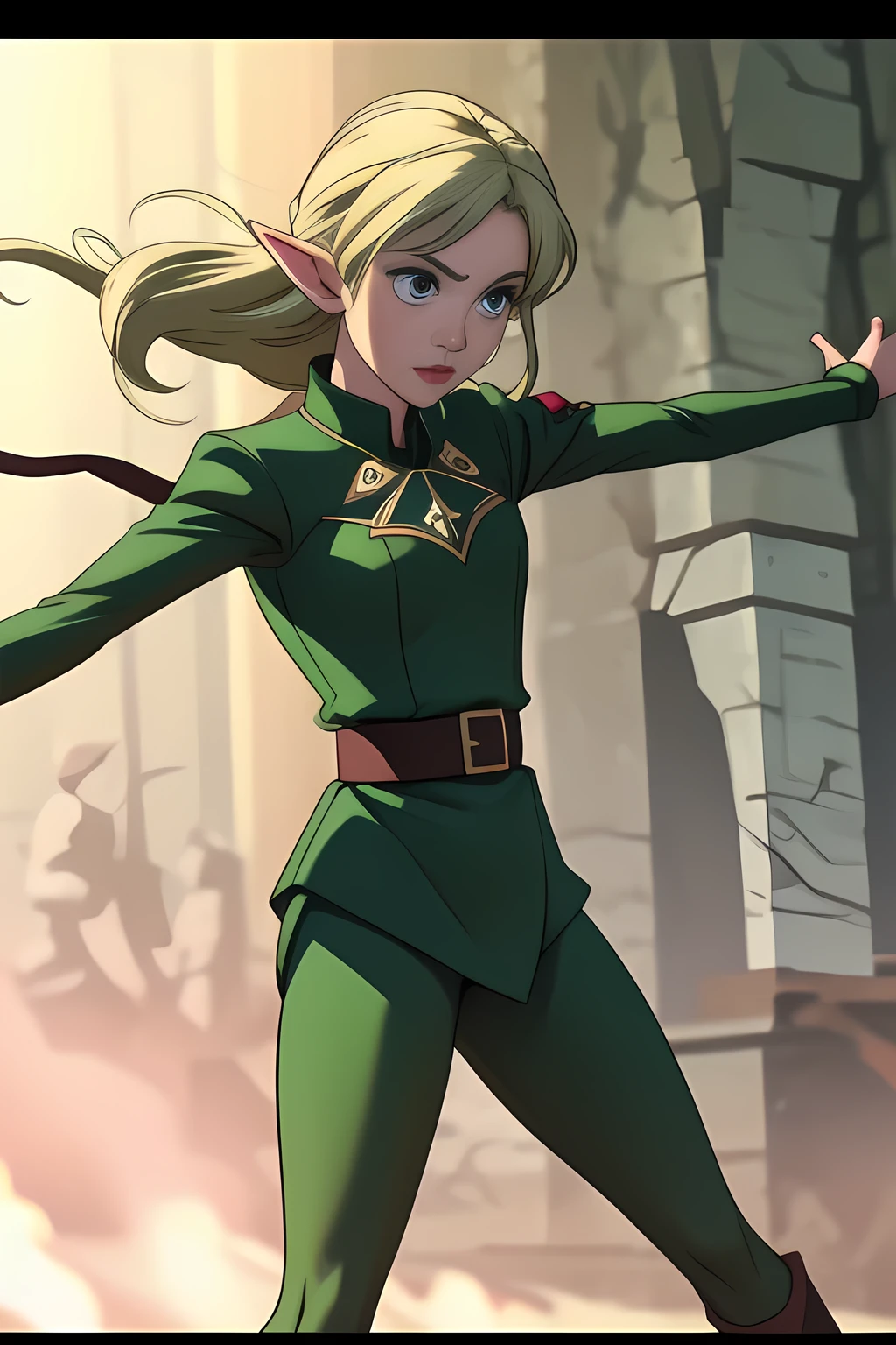 Elf in tight combat uniform