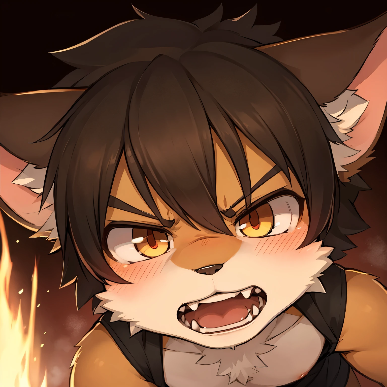 kemoshota, dynamic angle, revenge, growling, glaring, dushing