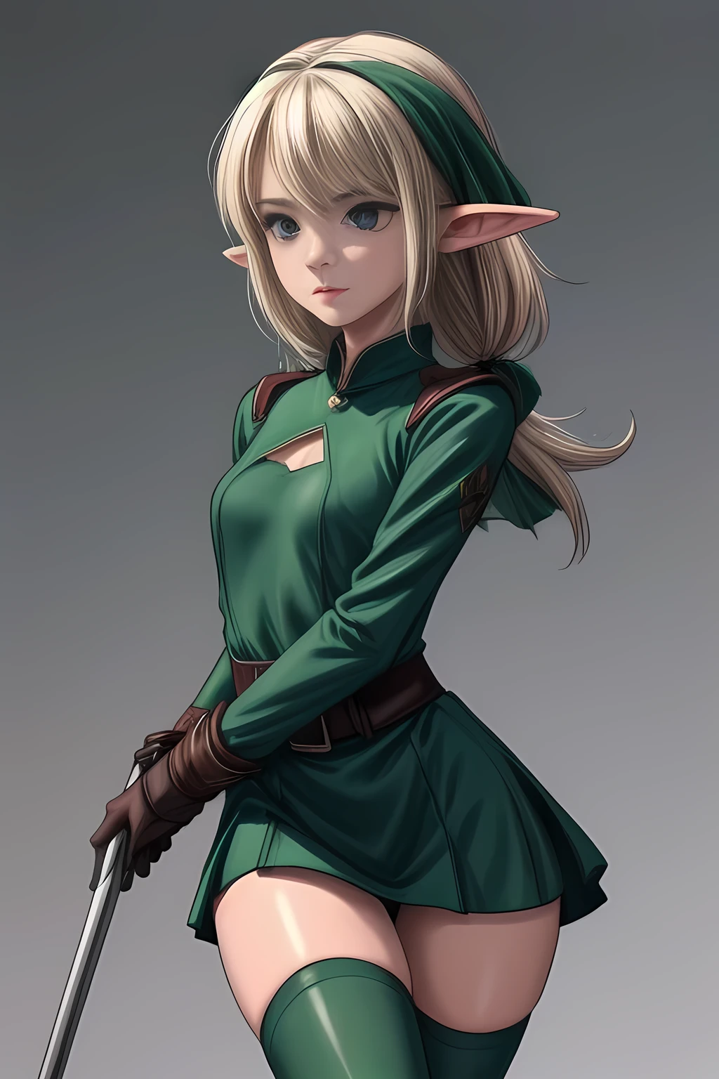 Elf in tight combat uniform