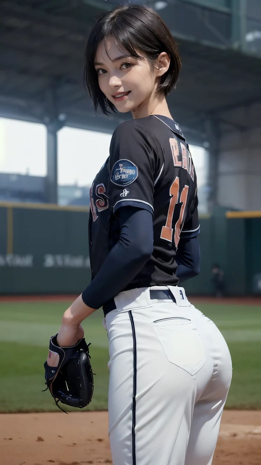 (Clothing:2.0, Baseball Uniforms:2.0), (baseball Ground:1.5), (Wet:1.5), ((A grin:1.2, short hair:1.2, slender:1.5, Small Ass:1.5)), ((Japanese, 1 Girl, 18-year-old, 7 heads, Ideal body proportions, Black Hair, With bangs, Small breasts, Erect nipples, slender, Small Ass, Beautiful feet, Skinny Legs)), Surrealism, Cinematic Lighting, Depth of written boundary, First Person View, Boobs F/1.8, 135mm, Ticker, Mastepiece, Curate, ((Anatomically correct:1.3)), Textured skin, Super Detail, High detail, High quality, Awards, Best Quality, High resolution, 8K