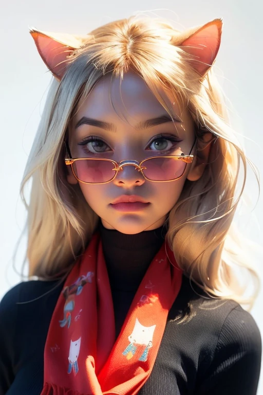 Draw an illustration in 2D of a meditative cat from bust up. In a cool Anime airy style. Cat is wearing bandana and John Lennon sunglasses ((best quality)), ((masterpiece)), (detailed), perfect face