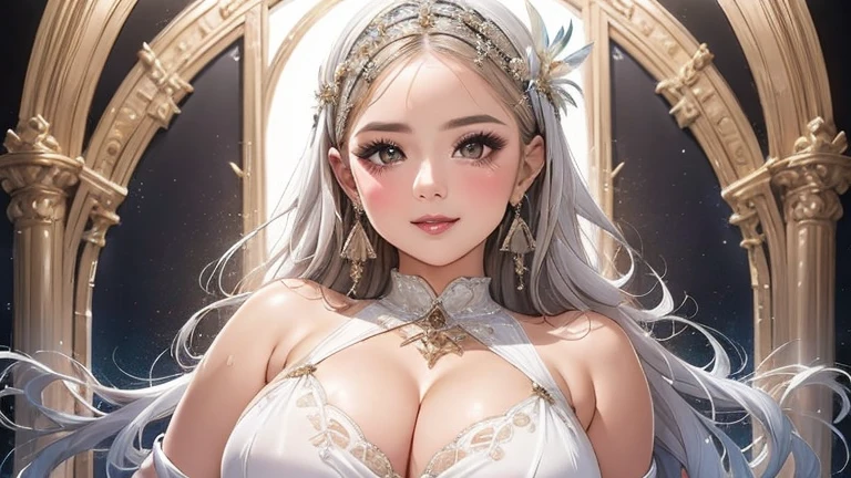 araffe woman in a white dress posing for a picture, wearing a cute white dress, curvy model, dressed in a beautiful white, wearing a wet white short dress, curvy hourglass figure, sexy dress, wearing white dress, thicc, beautiful full body shot, soft curvy shape, a beautiful woman in white, in a dress, bbw、araffe woman in a white dress posing for a picture, wearing a cute white dress, curvy model, dressed in a beautiful white, wearing a wet white short dress, curvy hourglass figure, sexy dress, wearing white dress, thicc, beautiful full body shot, soft curvy shape, a beautiful woman in white, in a dress, Mature Woman, Looking at the audience, Attractive breasts,Sensual curves、bubble、Full Body Shot,Nightgown, Charming smile, Thick lips, plump lips, blush, Looking at the audience, Provocative expression, Beautiful Hairstyles, Cleavage, plump、Curvy Hips、Attractive face、Mischievous face、Sexy Lingerie、An inviting gaze、Expressing emotions、colored feather, Money Decoration, particle, Light, (masterpiece, highest quality, highest quality, Official Art, beautifully、aesthetic:1.2), (1 girl:1.3), Very detailed,(Fractal Art:1.1),(colorful:1.1)(Flowers:1.3),Most detailed, (Dynamic pose), (Shiny skin), (Many colors :1.4), ,(Earrings:1.4), (feather:1.4),masterpiece,Mr.々Hair style,Money Headband,Tulle covers the chest,Perfect balance, Detailed details of the garment,marble,cinematicLighting, Film Grain, contrast of Light and dark,High detail,(((Gorgeous Accessories))))、Openwork decoration,(((See-through dress)))、(((Anatomically correct body))) ,1 girl, (High resolution), (8k), (Very detailed), Perfect Face, Beautiful eyes and face, (((highest quality))), (Very detailed), Detailed face and eyes, Beautiful Eyes,(((Sexy pose))),Beautiful Eyes、Transparent double eyelids、(((Super gorgeous background)))、Bright Eyes,M