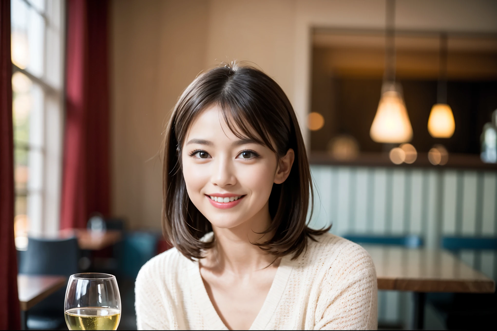 ((highest quality、8k、masterpiece:1.3))、1 male、1 woman who resembles Satomi Ishihara、Couple、Spouse、Couple、The body is slim、((Bob Hale、Straight hair:1.2)), (Realistic, Intricate details:1.2), テーブルの上のwine glass、Shine light on your face、 Amazing view of the sunset sky and clouds、Amazing mountain views、A bright smile、The wonderfulness of smile、Bright image、The beauty of wine, Beautiful Face, blue eyes, The light shines on your face, Blushing, short hair,Bright Face、 (42 years old), 39 years old, red wine 、Appetizers、Italian food、Wine bottle、Champagne、sparkling wine、Two beauties、Brown Hair、Shortcuts、Long sleeve shirt、dress、Pretty Woman 1, (slimな顔), (The body is slim), (Brown Hair), (Shortcuts), cheeks turn a little red,Attractive beauty、restaurant, In a prominent place (From the waist up) Nova Frog Style, actress, model, Upper Body, White wine, slim, wine glass, 中央に置かれたwine glass, smile, (smile: 1.15), Beautiful fine grain, Depth f/2,saturation, High Contrast, Strong light and shadow,Moist Body:1.5、3D texture、Delicate eyes、Brown Hair、The hair is very shiny、