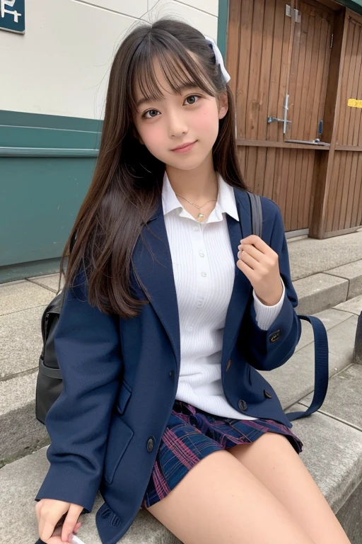 Cute Girls、high school girl、sit