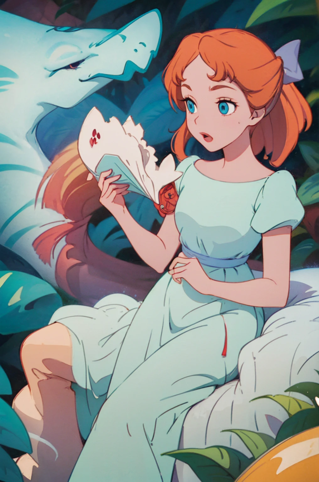 (masterpiece:1.4), (best qualit:1.4), (high resolution:1.4), wendy darling, bow, nightgown 