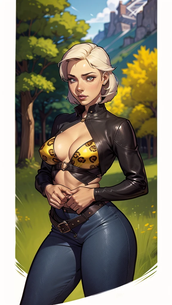 digital, design de personagens altamente detalhado, arte digital detalhada coragem, Forest fan art, Design de personagens de retrato, beautiful digital illustration, retrato de alta qualidade, Arte em quadrinhos, mulher jovem cabelo com transas lindas . Queen Anna of ArendelleBeautiful lined eyes Medium large bust and wonderful sexy clothes. image expression of sexual desire from waist to head illustration Queen Anne of Arendelle Araafed woman wearing leopard print blouse and leather pants, vaqueira, vaqueira, Black Jessica, muffler with solid metal gear, garota sexy, fofosexyrobutts, amoranto, better known as amoranto, wearing leather bikini, 2b, estilo sexy, 2b, 🐎🍑, corpo perfeitamente sombreado, xerife feminina