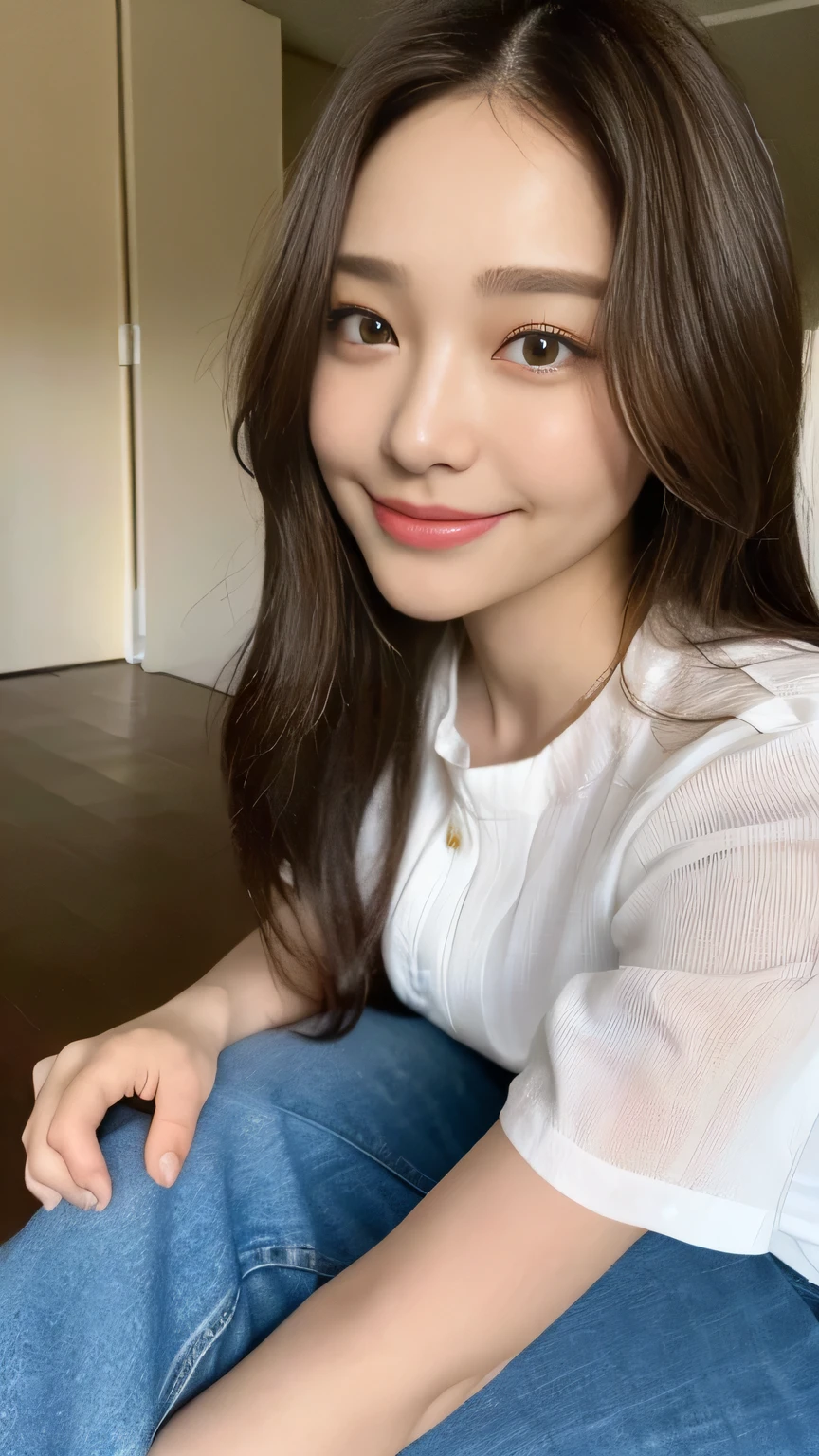 seed:2020674263.((Full body angle:1.1)).((highest quality, 8K, masterpiece:1.3)), ((from below:1.1)).concentrated:1.2, Perfect body beauty:1.4, Hips:1.2, ((Delicate Hair)), (Colorful button-through crop shirt :1.1) , ((highest quality、8K、masterpiece:1.3))、1 Girl、A sloppy smile、Esbian all over、Slim face、Big Boobs、Beautiful woman、(Dark Brown Hair)、Long Hair、1.1、Flickering Valley、Detailed eyes、double eyelid、Blurred Background、超Slim face、Smile、Looking down、stroll、