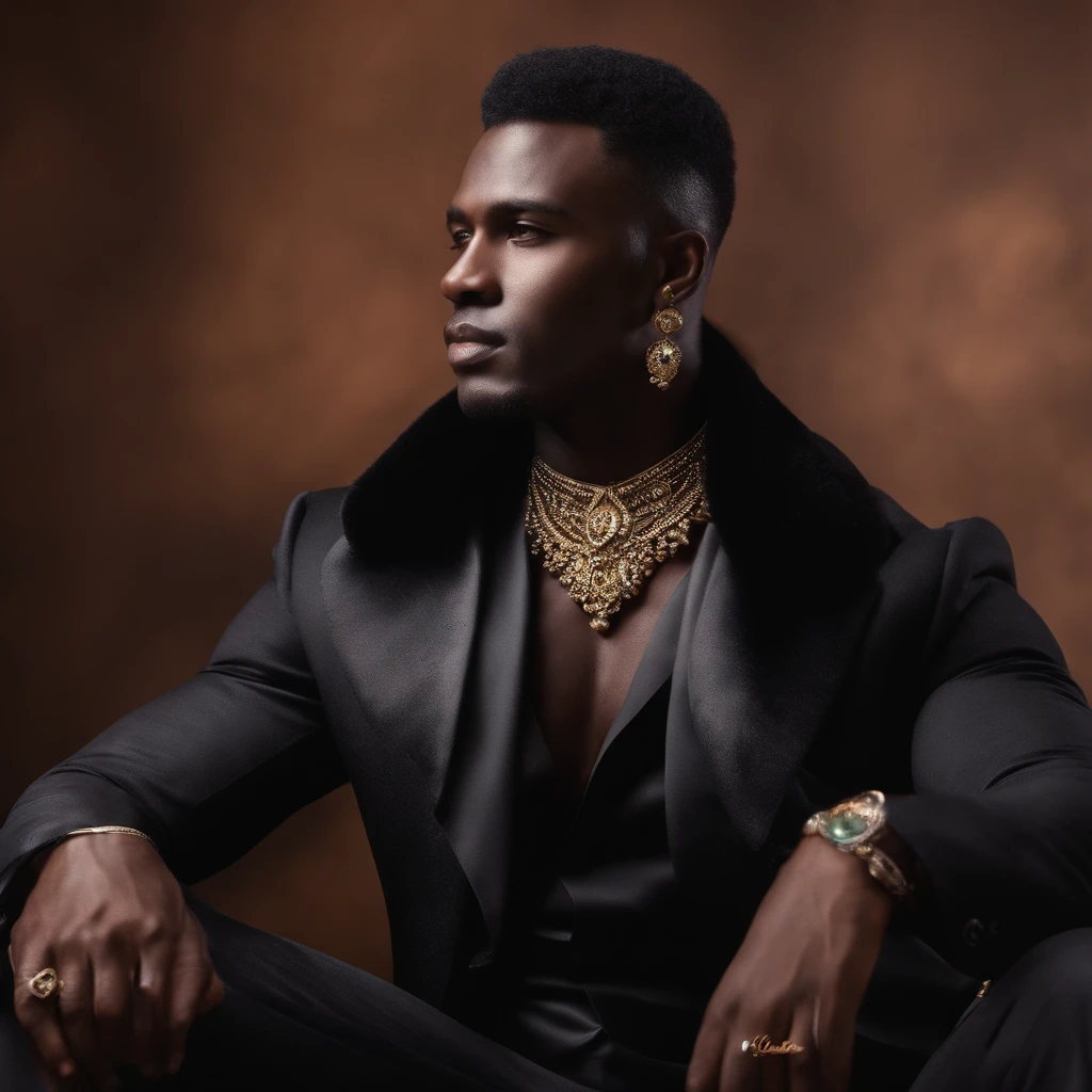 Homme ???? musclé paré de beaux bijoux 