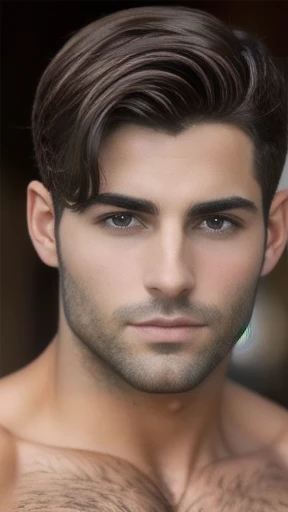 Perfect a Judaean men, light chocolate short hair focus on the face.