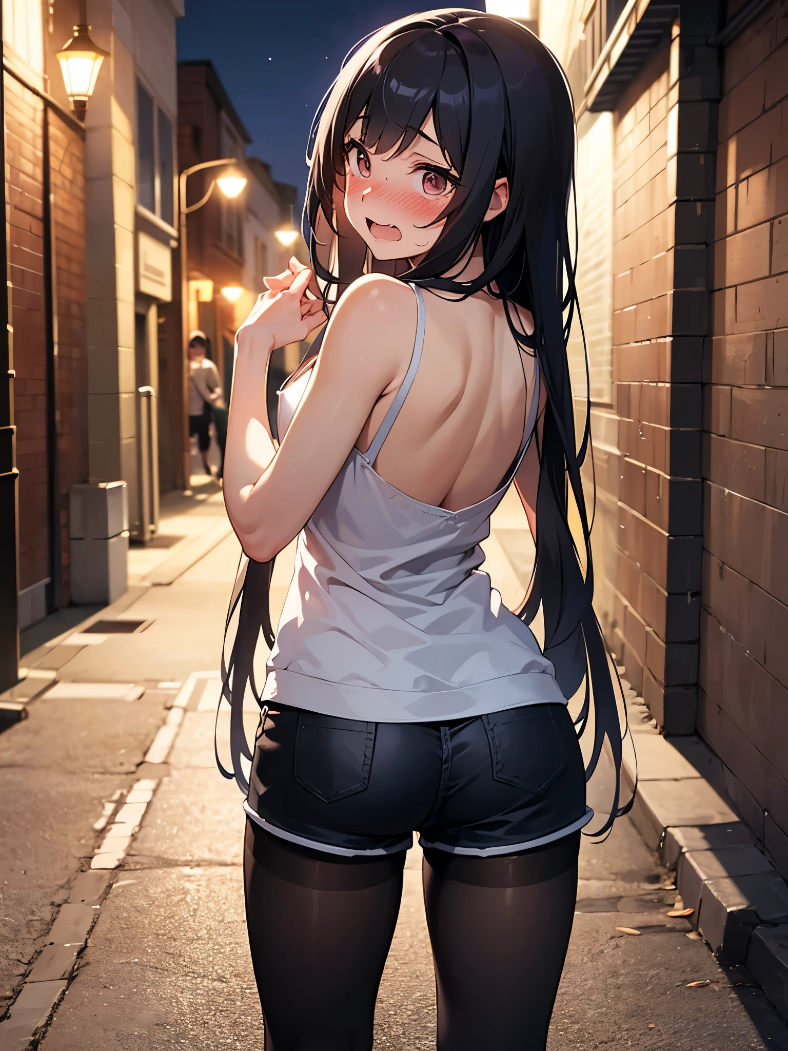 Young girl with black hair, long twintail, twintail hairstyle, (blue eyes), ((small bushy eyebrows)), wearing gothic lolita clothing, lolicon , to school, bored eyes, bored face (Zankuro) drawing style by zankuro artist, Zancrow style, image uploaded in R34, walking to school, flirty smile , suddenly having sex in public, ((doggy style sex)), ((public sex )) naked ass in the male crotch, old man , ((being raped by a decrepit old man in a dirty alley,