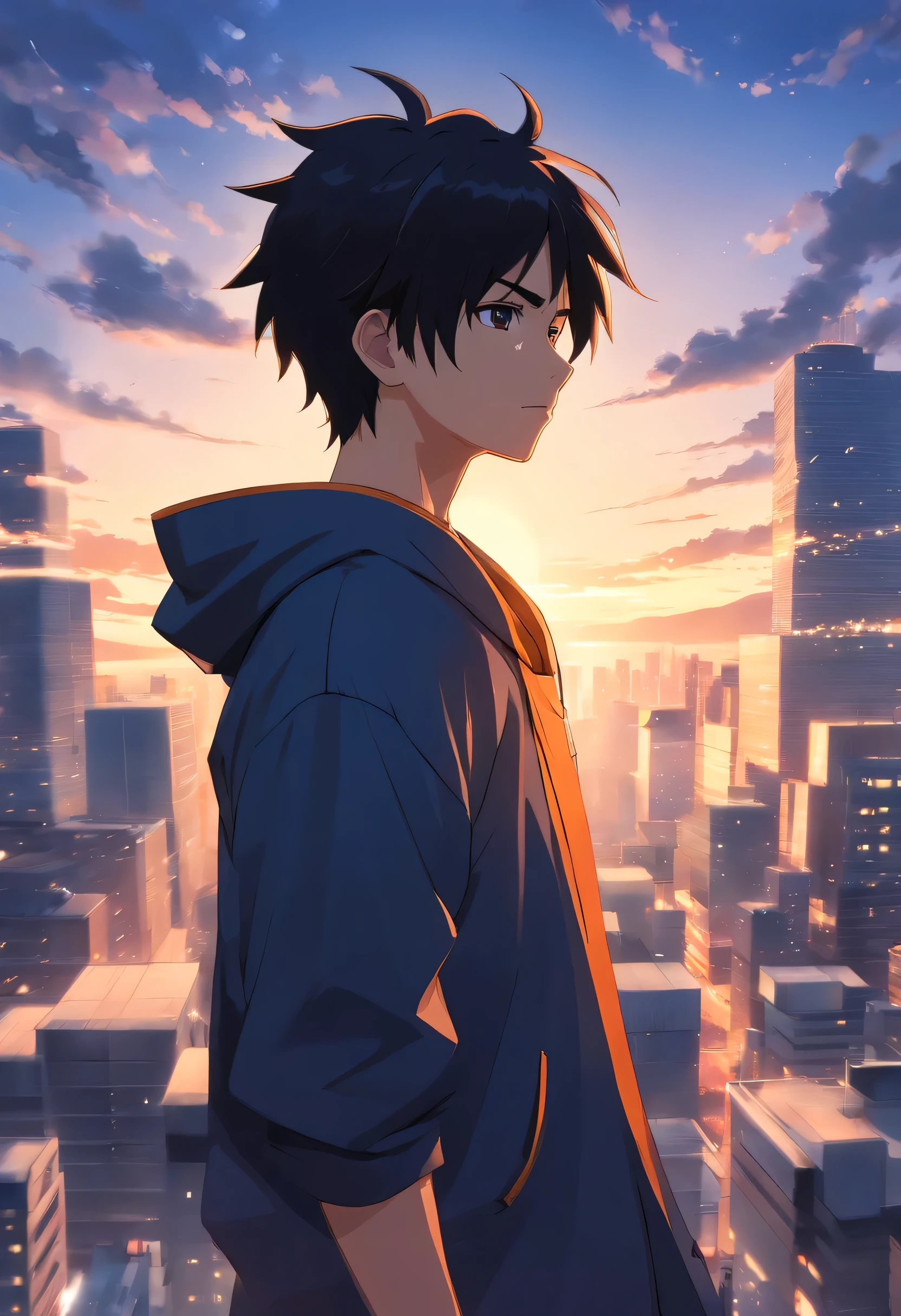 um personagem estilo anime do anime naruto cabelo preto 1,77 de altura corpo estetico traje preto do obito homem fundo da foto em quarto escuro moreno na floreseta