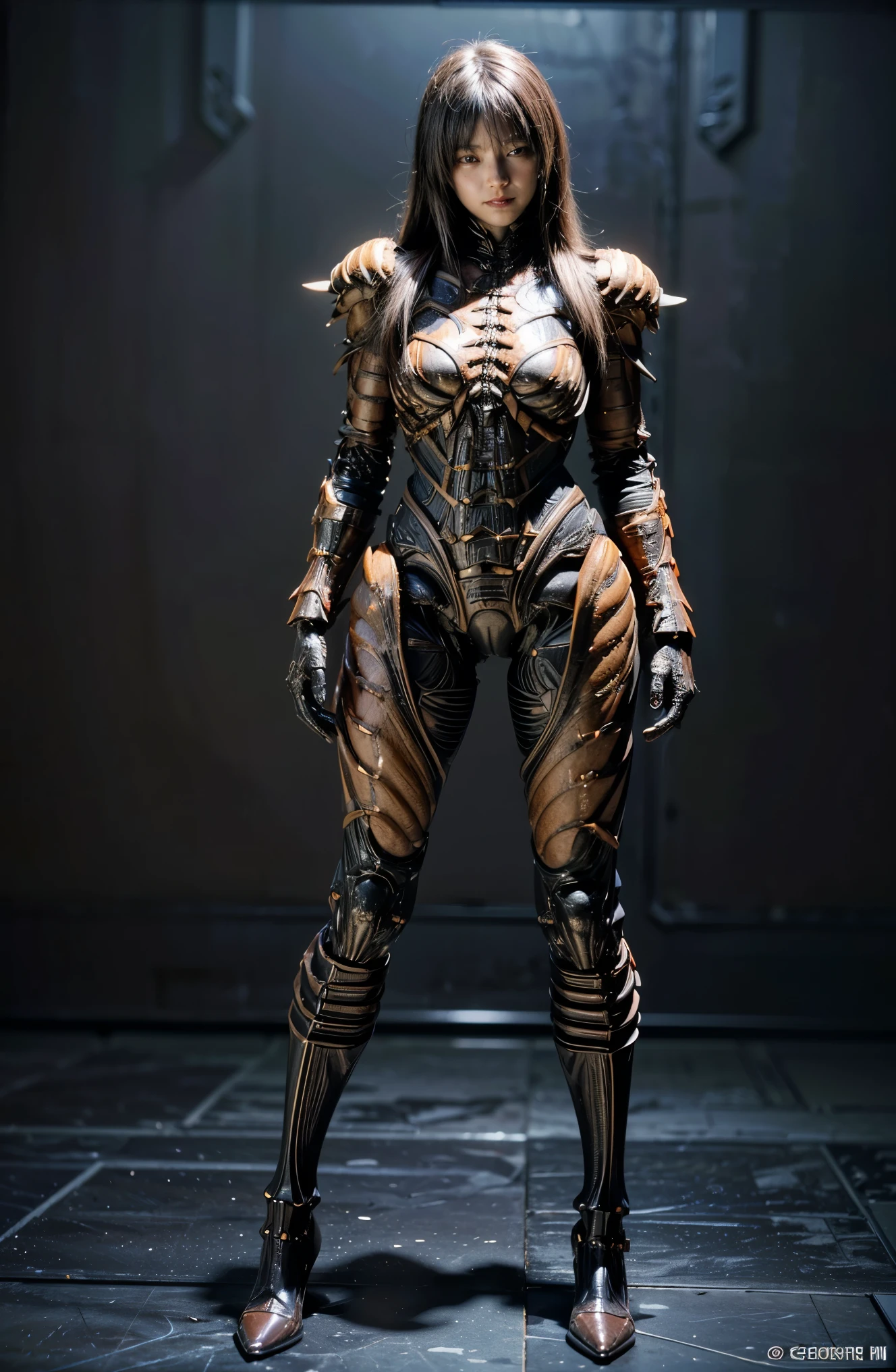 (high resolution,masterpiece,best quality,extremely detailed CG), photorealistic, (Composed of fine parts), (extremely intricate all details), (extremely realistic all textures), gloss and shiny,awesome many layers, 8k wall paper, 3d,( solo:1.4), perfect female proportion,villainess, (fusion of cockroach and lady:1.4), (cockroach form lady:1.2), (cockroach lady:1.2), (fusion:1.2), (solo:1.4), (smile:1.2), muscular, abs, (cockroach exoskeleton bio insect suit:1.4), (cockroach red exoskeleton bio insect armor:1.2), feeler