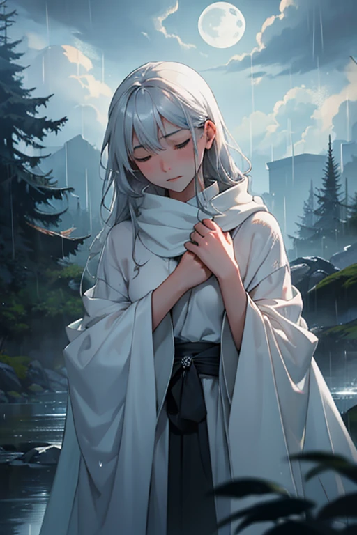 The world is cloaked in silver mist,
A chill wraps tight, a lover’s twist,
Each raindrop sings a mournful tune,
As clouds obscure the distant moon.