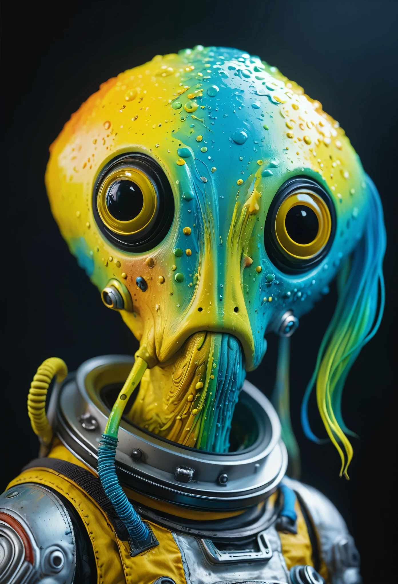 8K, ARTISTIC photogrAphy, best quAlity, mAsterpiece: 1.2), A (potrAit:1.2) Don Bluth Style ASTRONAUT Cthulhu yellow Toon Doll, full body RAW candid cinema, cyan hair, 16mm, color graded portra 400 film, remarkable color, ultra realistic, sad admosphere, dark lighting, oppressive atmosphere, depressive colors, kodak portra 400, photograph,r, Natural Light, Pinhead lighgts, blur reflection, Brush Strokes, Smooth, abstract, Splatter, Oil On Canvas, rainbow colors, fractal isometrics details bioluminescens : a stunning realistic photograph of wet bone structure, 3d render, octane render, intricately detailed, titanium decorative headdress, cinematic, trending on artstation | Isometric | Centered