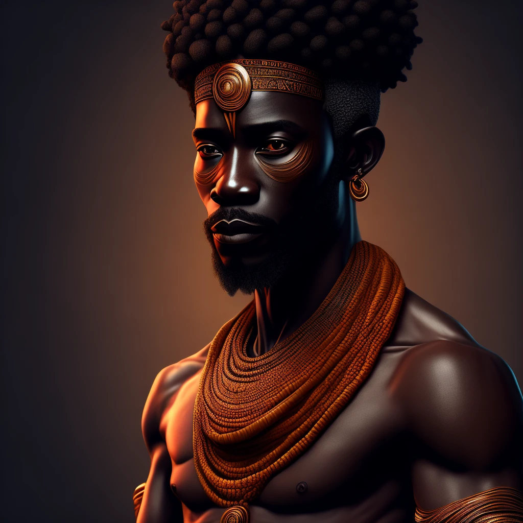 African God, black man, 8K