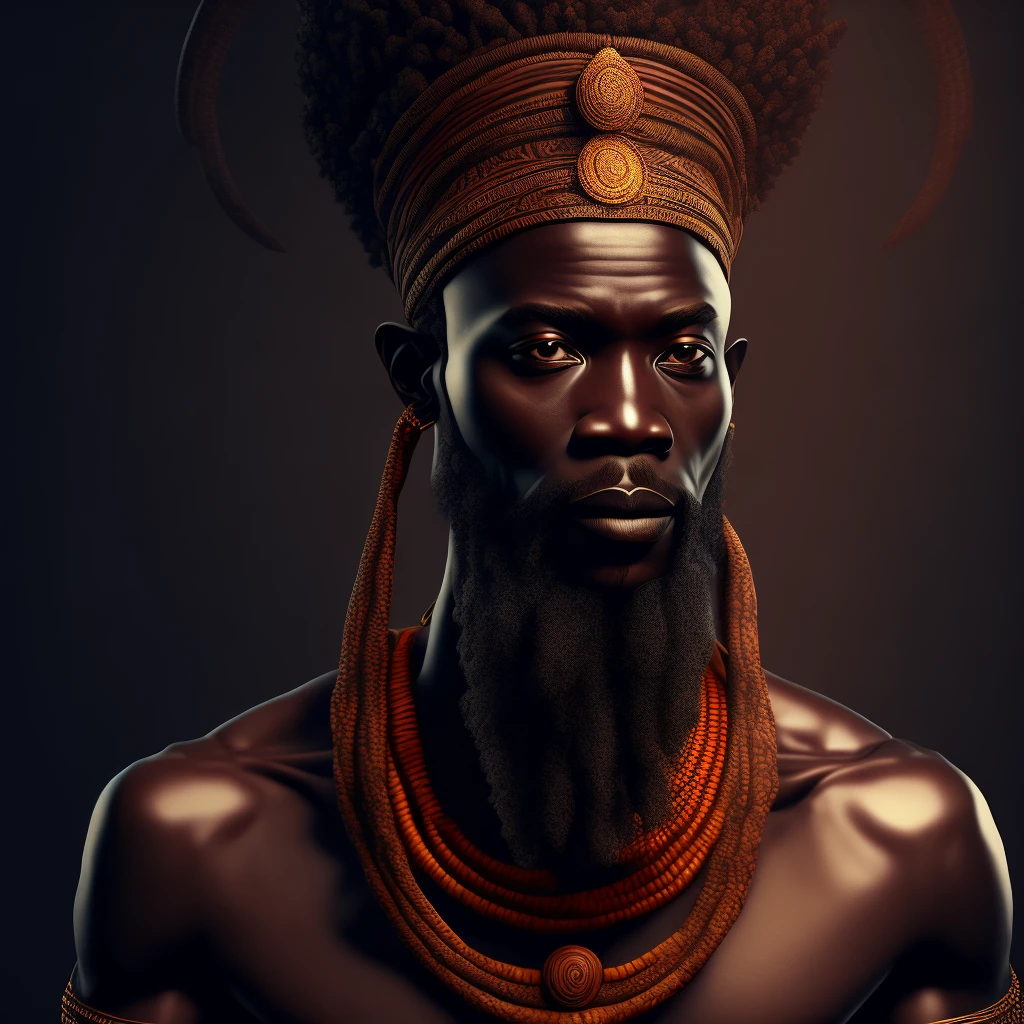 African God, black man, 8K