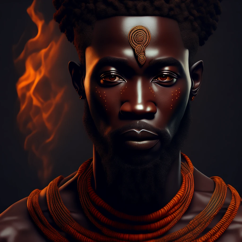 African God, black man, 8K