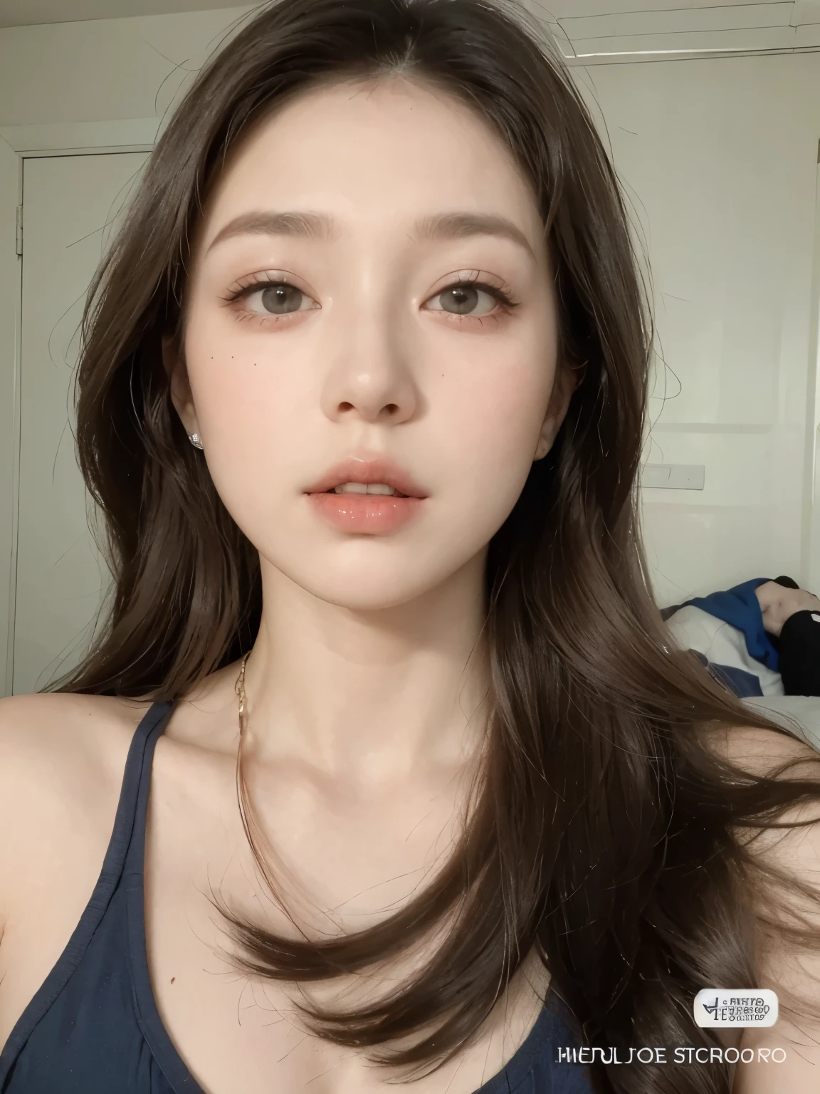 Close up of woman with long hair wearing black blouse, with pale skin, thin, pale lips, fair and pale skin!!, pale and glowing skin, with very thin lips, natural soft pale skin, porcelain pale skin, very beautiful face, pale porcelain white skin, beautiful aesthetic face, beautiful subtle facial features, smooth, pale, flawless skin, flawless face, perfect face )
