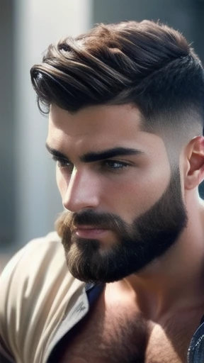 Perfect Badass a Judaean men, brown hair focus on the face.