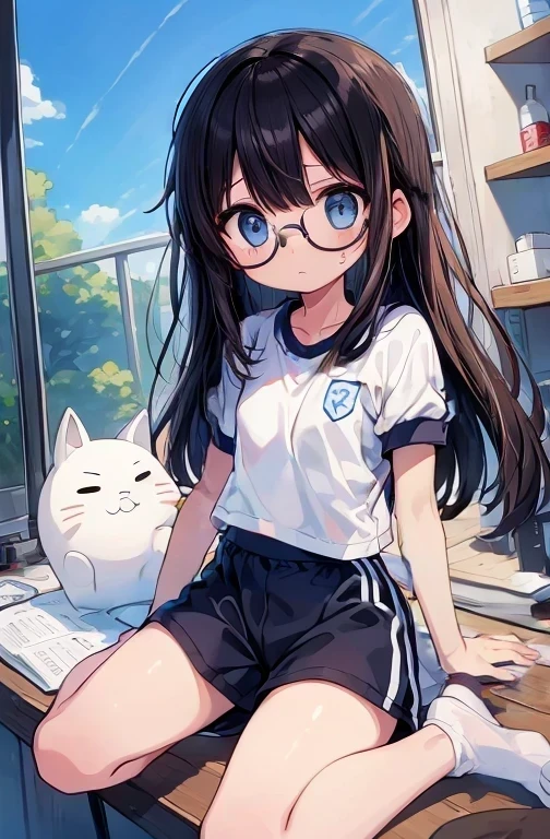 Black straight hair、Beautiful background