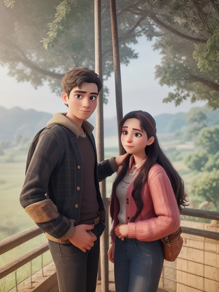 Realistic 3d romantic couple,stars