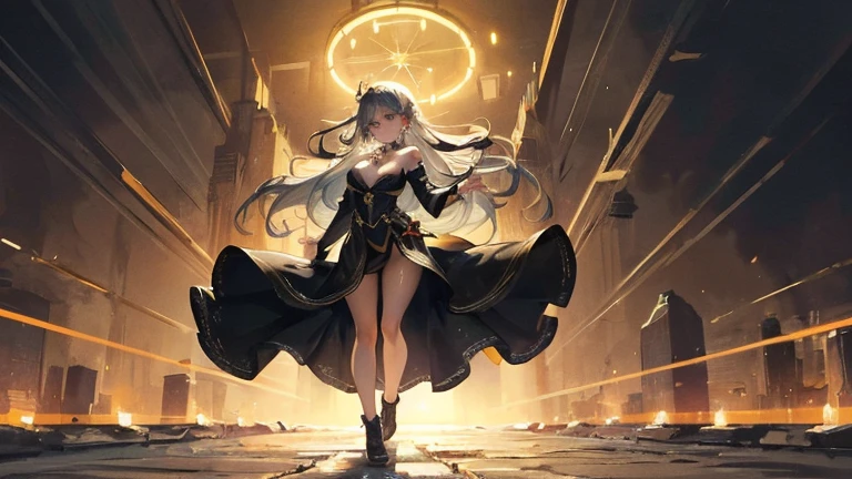 ((best quality)), ((masterpiece)), (detailed), 完美Body,Best body shape,best quality, masterpiece, High resolution, 1 Girl,blush,(Charming smile:0.8),Star-shaped pupil,Dress,Hair accessories,necklace, Jewelry,Pretty Face,Above_Body, ,Full breasts,Complete,Tyndall effect,Reality, Dark Studio, Edge lighting, Two-tone lighting,(High Detail Skin:1.2), 8K uhd, Digital SLR Camera,Wide Angle,Third person perspective,Full body shot, soft light, high quality, Volumetric Lighting, frank, photo, high resolution, 4k, 8K, Bokeh,huge ,Wide hips,(National Foundation:0.6),