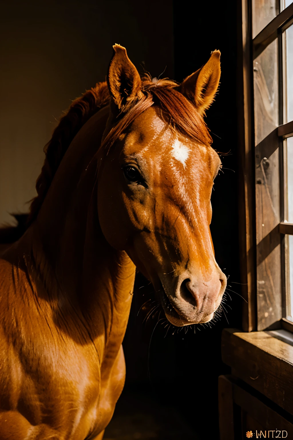 Skinny orange coloured horse