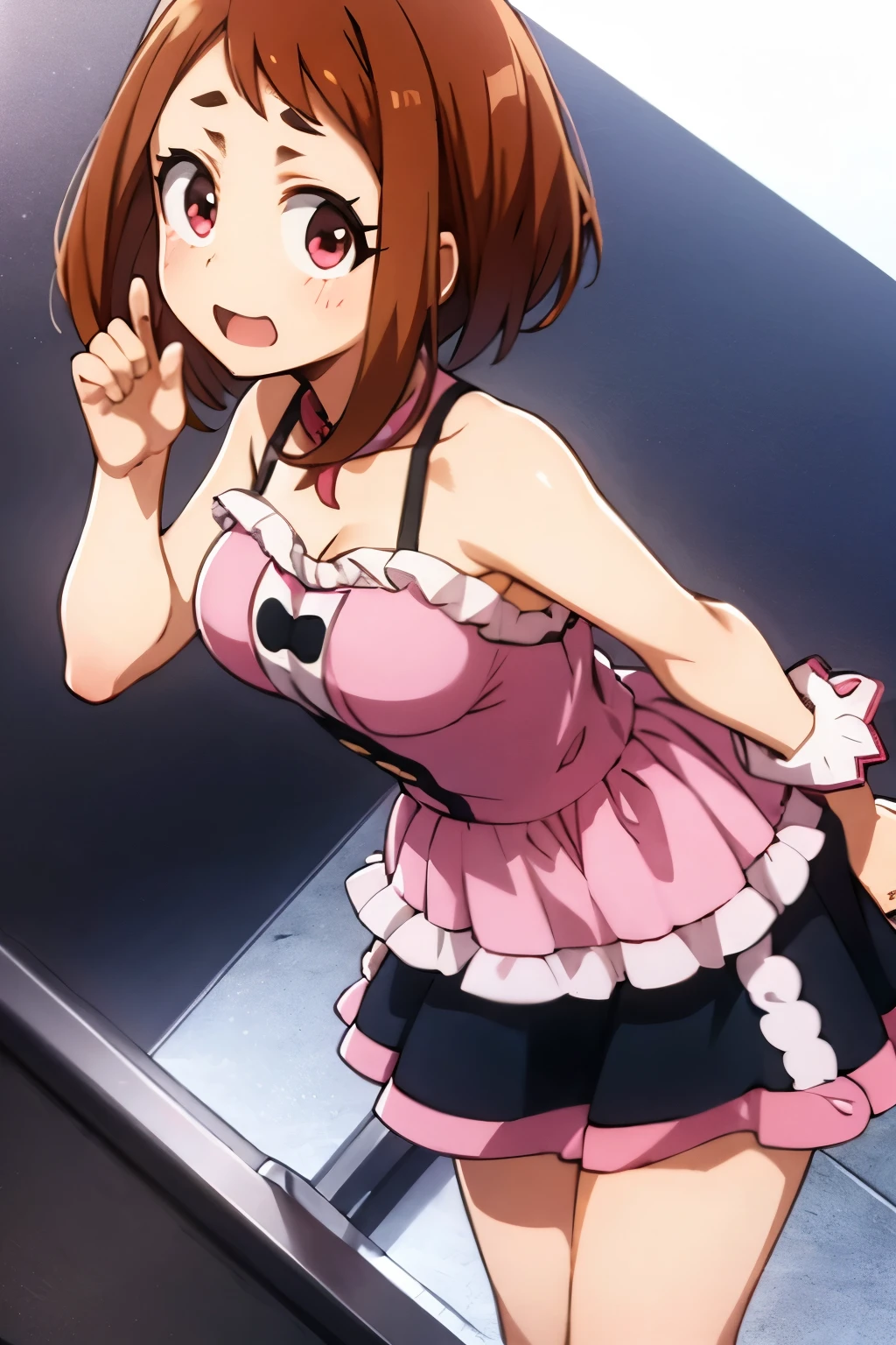 (better quality), ochaco uraraka, lingerie, large breast, doggystyle