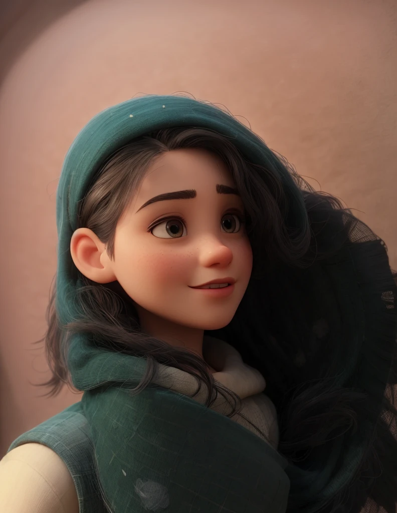 A close up of a doll with a green hat and a green coat - SeaArt AI