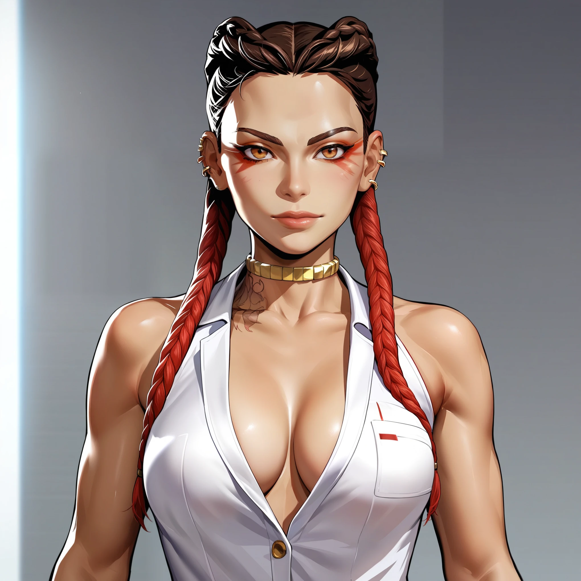 score_9, score_8_up, source_anime, , solo, ikuchan, 1girl, muscular, nude, loba, apex legends, upper body, front view, professional photography, professional photoshoot, cinematic