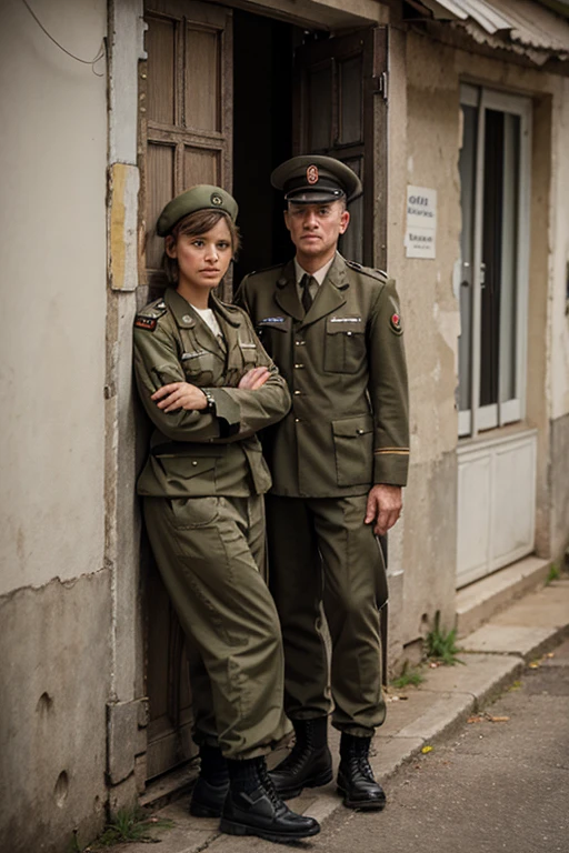 Soldiers in shabby and old uniform