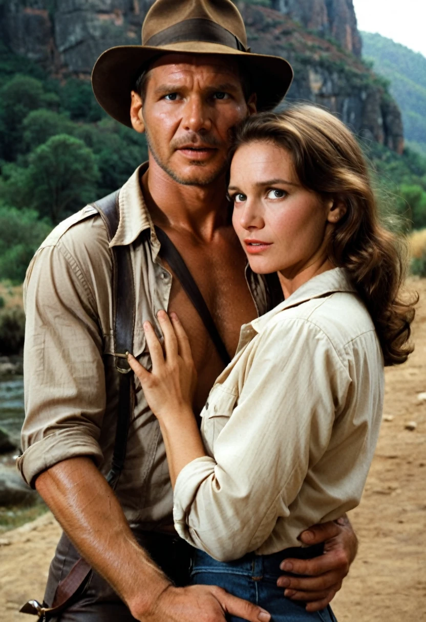 Movie poster of Indiana Jones and Marion Ravenwood