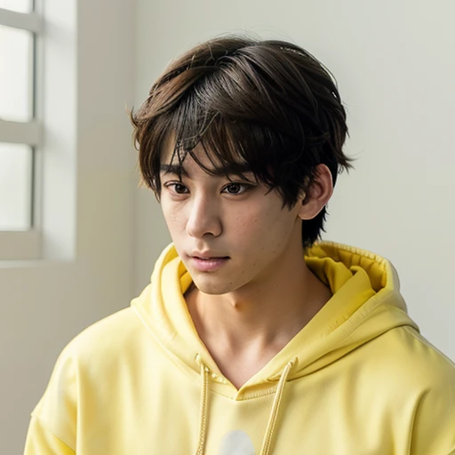 Anime boy,Jungkook in yellow hoodie,