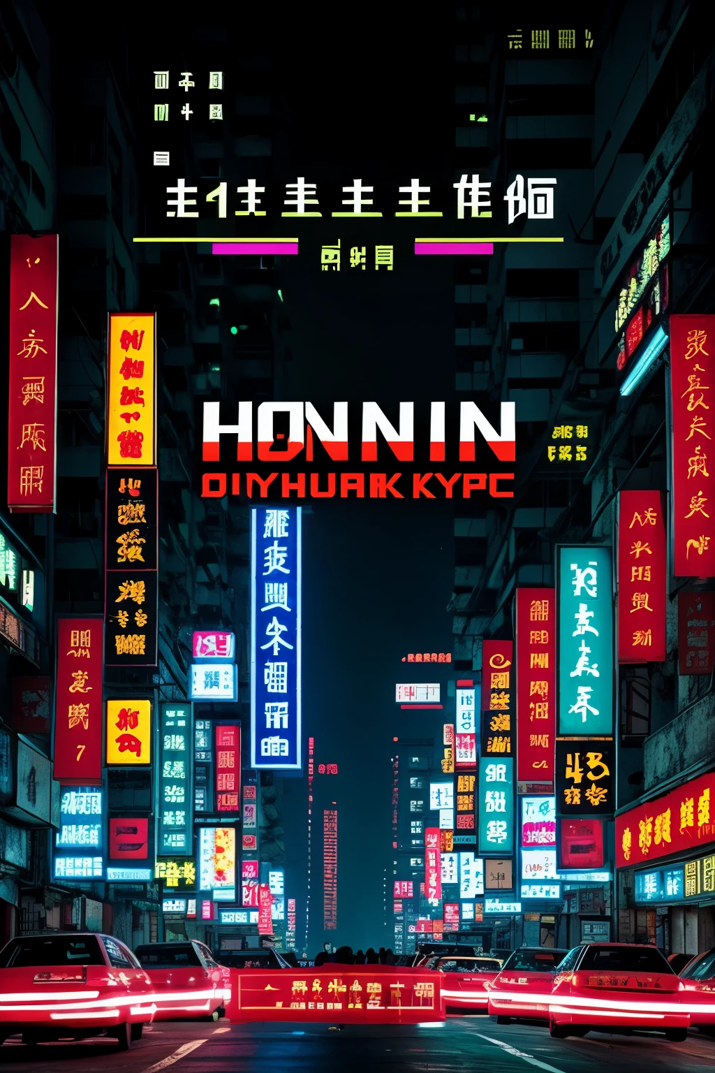 In Chinese font of &quot;Hongshan Huaiyuan&quot;，Creating a Cyberpunk Logo