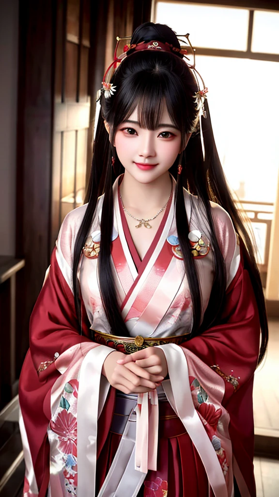 best quality,masterpiece,highres,1girl,blush,(seductive smile:0.8),star-shaped pupils,red china hanfu,hanfu,chinese clothes,hair ornament,necklace,jewelry,Beautiful face,upon_body,tyndall effect,photorealistic,dark studio,rim lighting,two tone lighting,(high detailed skin:1.2),8k uhd,dslr,soft lighting,high quality,volumetric lighting,candid,Photograph,high resolution,4k,8k,Bokeh,