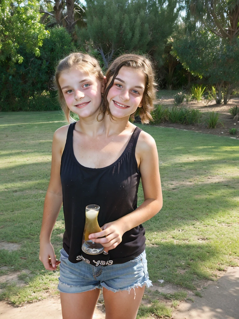 2heads, two headed girl, (one head :1.5), (one head 16 years old