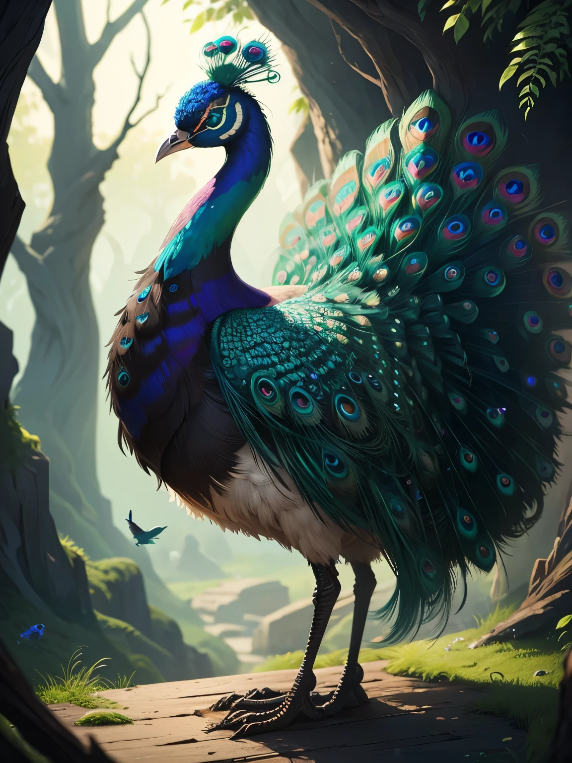 peacock bird, ultra detailed, high quality, 8k resolution