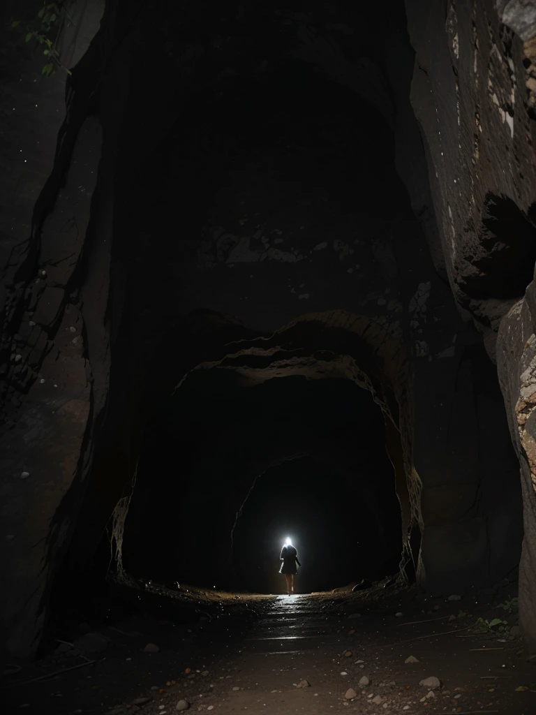 the cave that the explorers are investigating:
The cave is located in a remote and steep mountain range, hidden among dense forests. The entrance is narrow and dark, with imposing rocks on both sides that seem to guard the access. As you enter, the space gradually opens up, revealing large chambers with raised ceilings.
The limestone rock walls are covered in mineral formations that glow dimly, as if the cave housed its own light source. The ground is full of stalactites and stalagmites, some as tall as trees. An underground stream flows through the cave, generating the constant sound of flowing water.
As the explorers go deeper, they encounter increasingly intricate and narrow passages, forcing them to climb, descend, and avoid obstacles. In some places, the cave divides into multiple tunnels that fade into darkness, tempting adventurers to explore further.
The air is cold and damp, and the echo amplifies every sound, creating an atmosphere of mystery and anticipation. Explorers must maintain constant vigilance, alert for any danger hidden in the shadows of this ancient and enigmatic underground space. (20 years old, a barefoot girl)