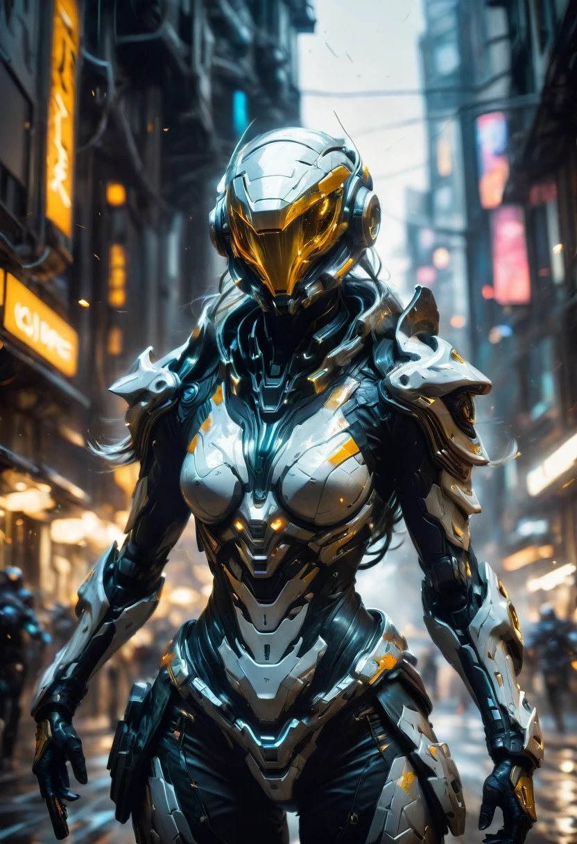 Tight Combat Suit, Warframe, weapon, run, Motion Blur, by Jim_Lee, best quality, masterpiece, very aesthetic, perfect composition, intricate details, ultra-detailed