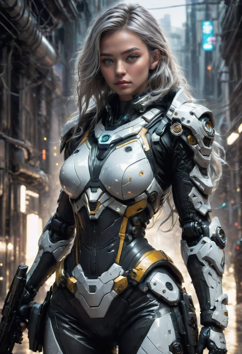Tight Combat Suit, weapon, by tim_white, best quality, masterpiece, very aesthetic, perfect composition, intricate details, ultra-detailed