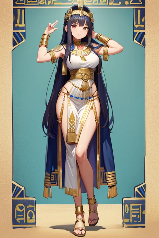 Ancient Egyptian girl, 20 years old, ancient Egyptian dress, ancient Egyptian background