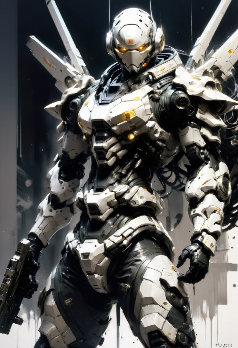 Tight Combat Suit, weapon, by Yoji Shinkawa, best quality, masterpiece, very aesthetic, perfect composition, intricate details, ultra-detailed