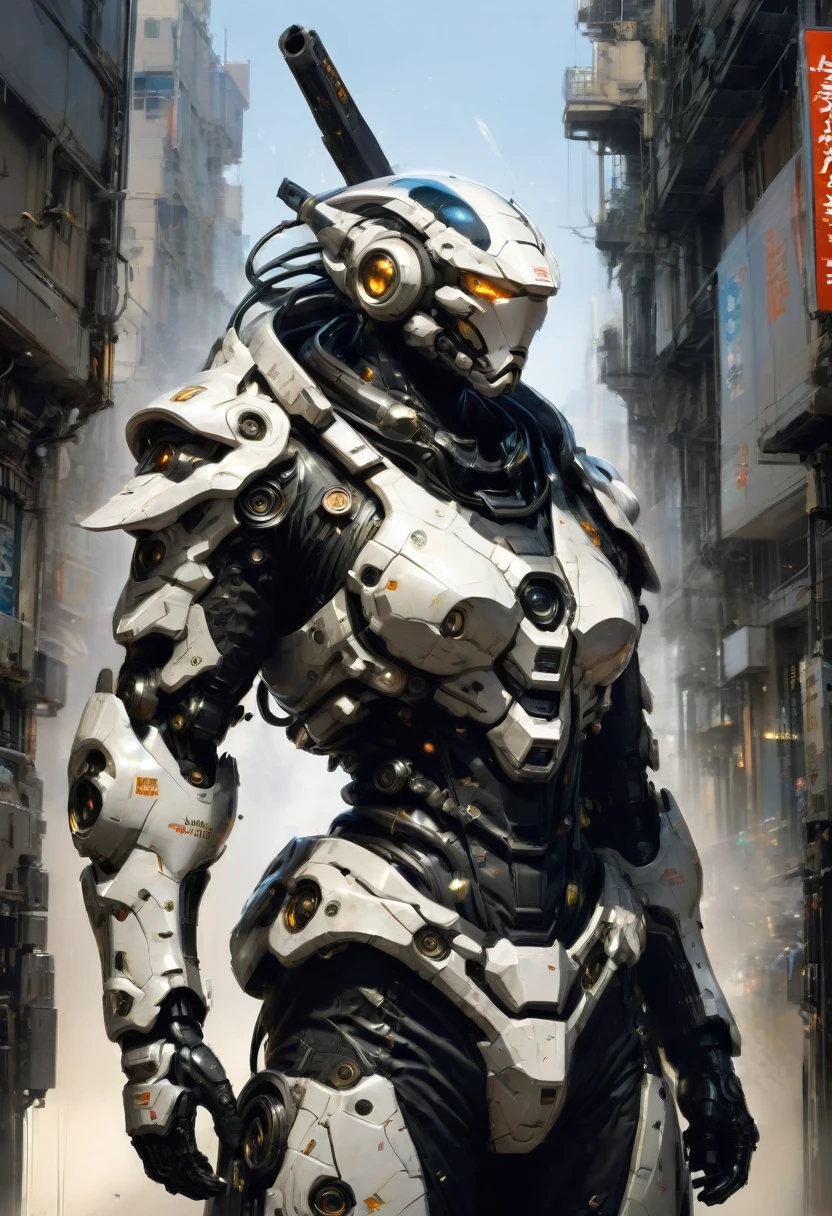 Tight Combat Suit, weapon, by Tsutomu Nihei, best quality, masterpiece, very aesthetic, perfect composition, intricate details, ultra-detailed