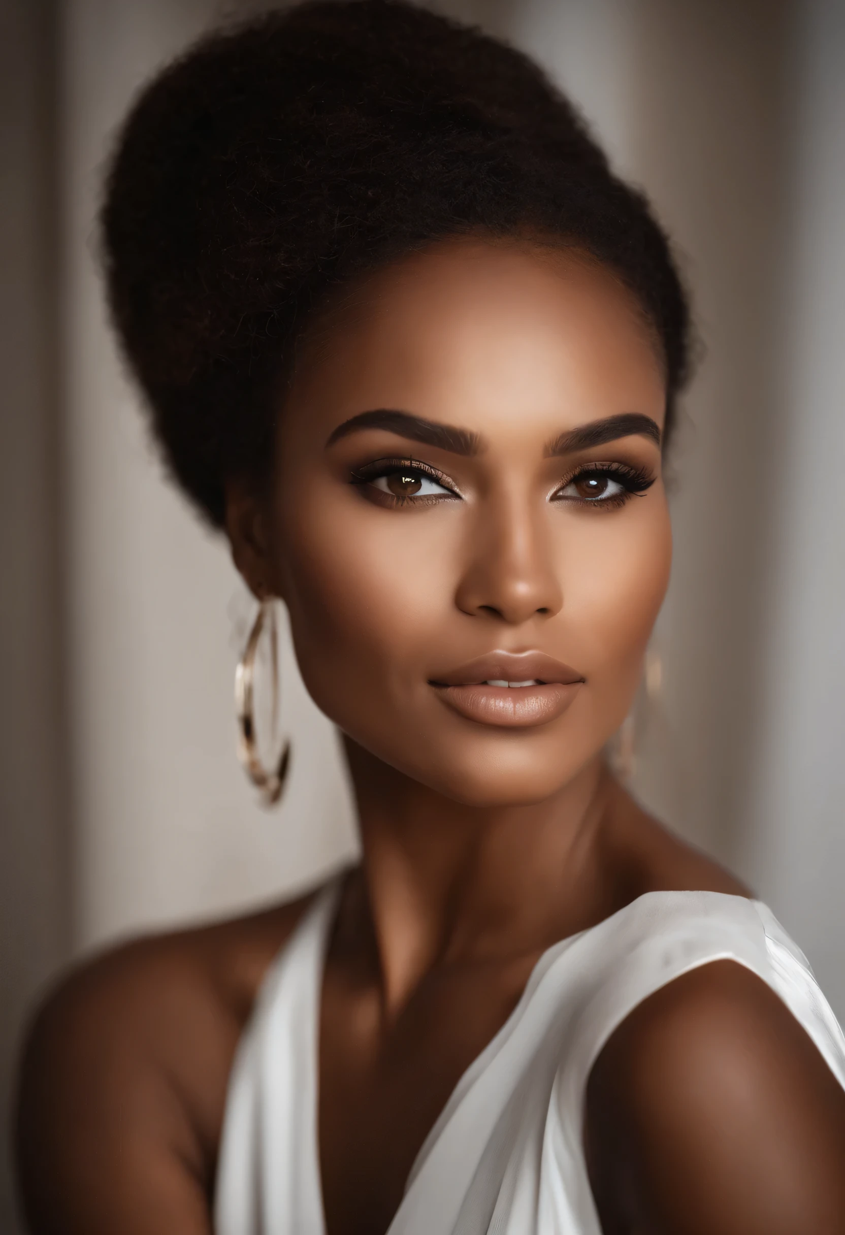 uma mulher de cabelos castanhos e um top branco posando para uma foto no clube, with pele marrom, beleza de cair o queixo, beleza de cair o queixo, light pele marrom, pele marrom. Maquiagem leve, light-pele marrom, dark pele marrom, ( pele marrom ), Rosto deslumbrante, tom de pele escuro, beautiful appearance, she has olive pele marrom, beleza estonteante, linda mulher, pele marrom
